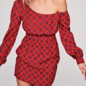Stone Cold Fox one shoulder mini dress in Hefner